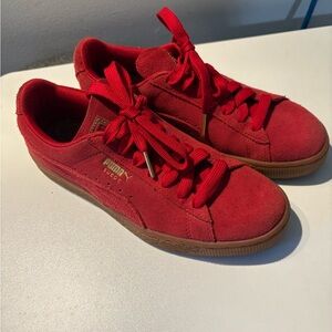 Puma Red Suede Sneakers